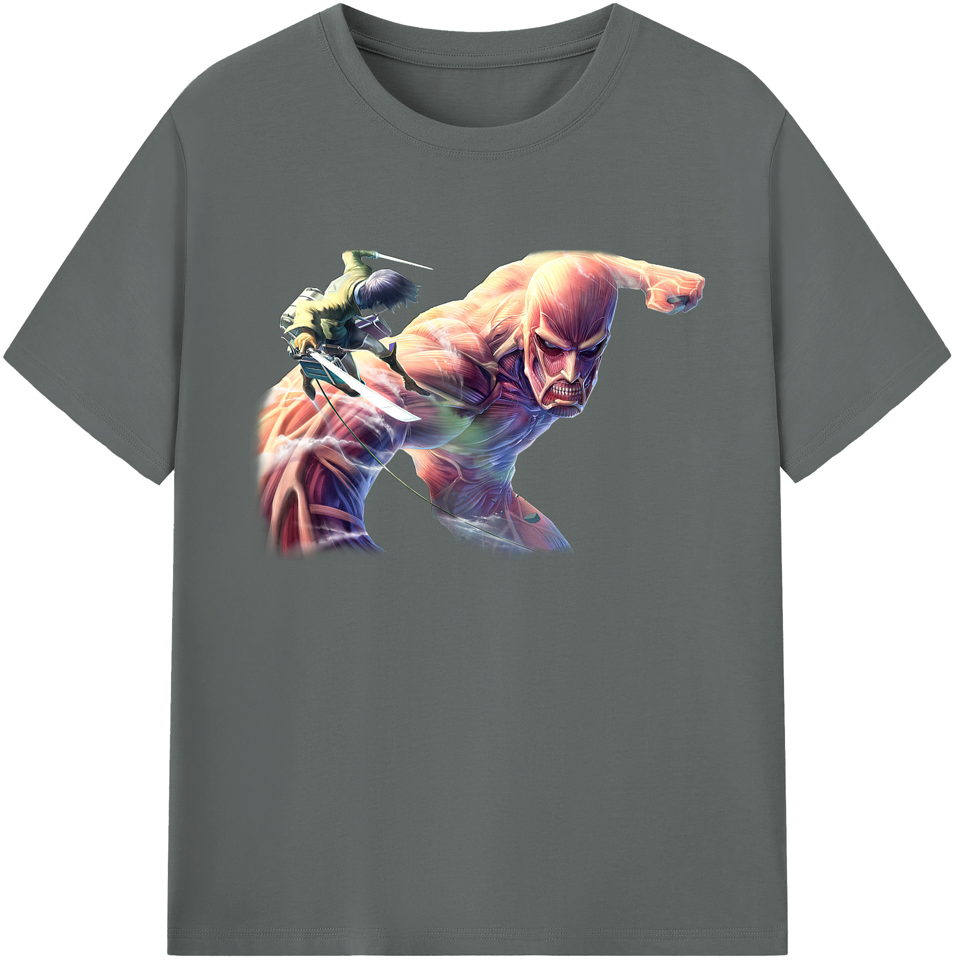 （画像用） 進撃の巨人 Attack on Titan 綿100％ メンズ半袖Tシャツ｜肌触りやわらか＆通気性
